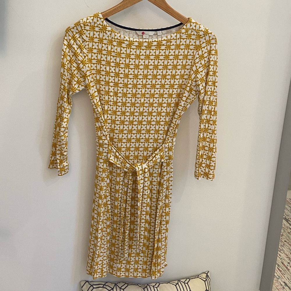 Boden, jersey, 3/4 sleeves, boatneck dress, 4
